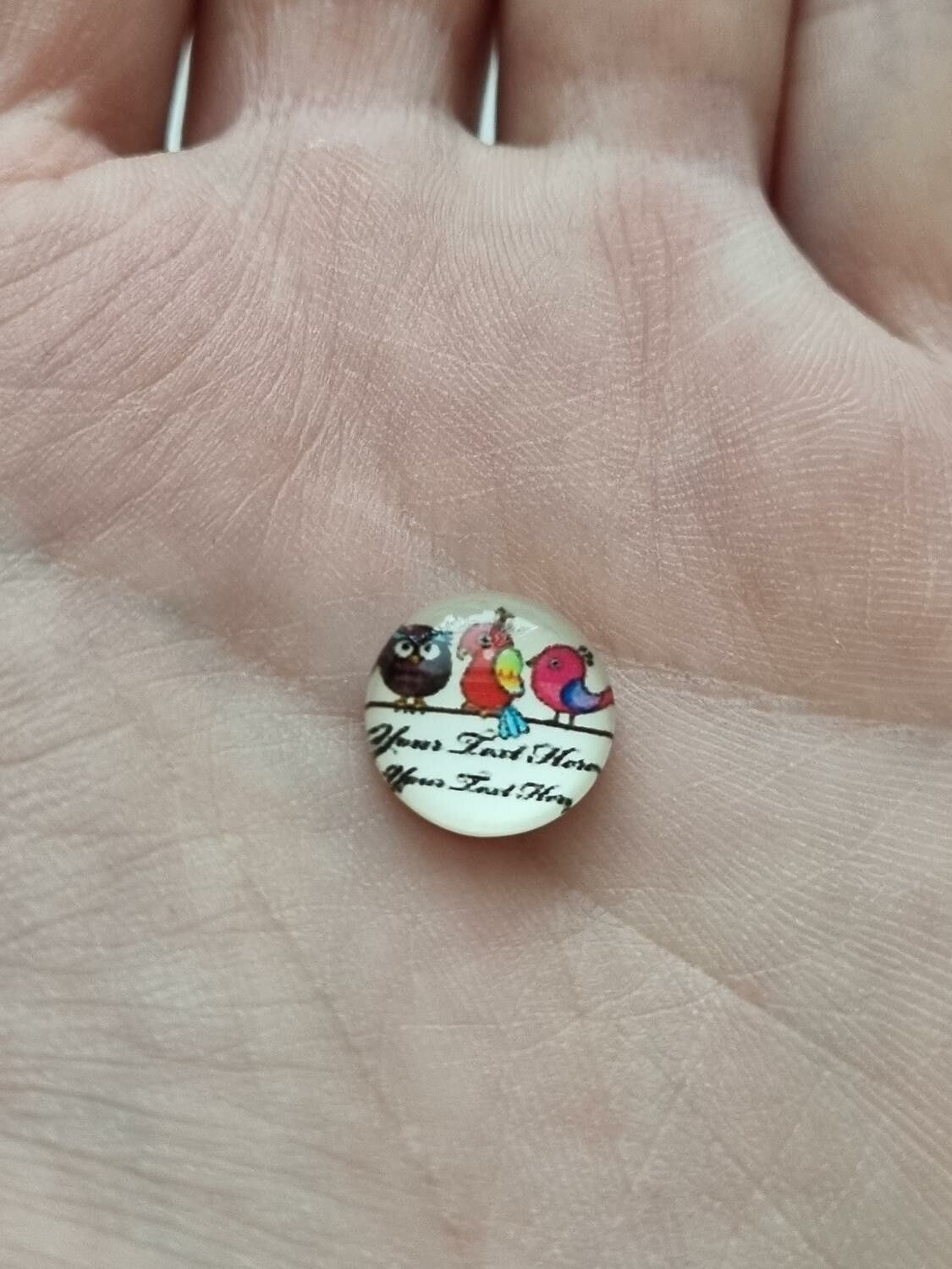 Flatbacks / cabochoner i glas Ugglor. Flatbacks uggla (10 st)