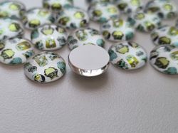 Flatbacks / cabochoner i glas Ugglor. Flatbacks uggla (10 st)