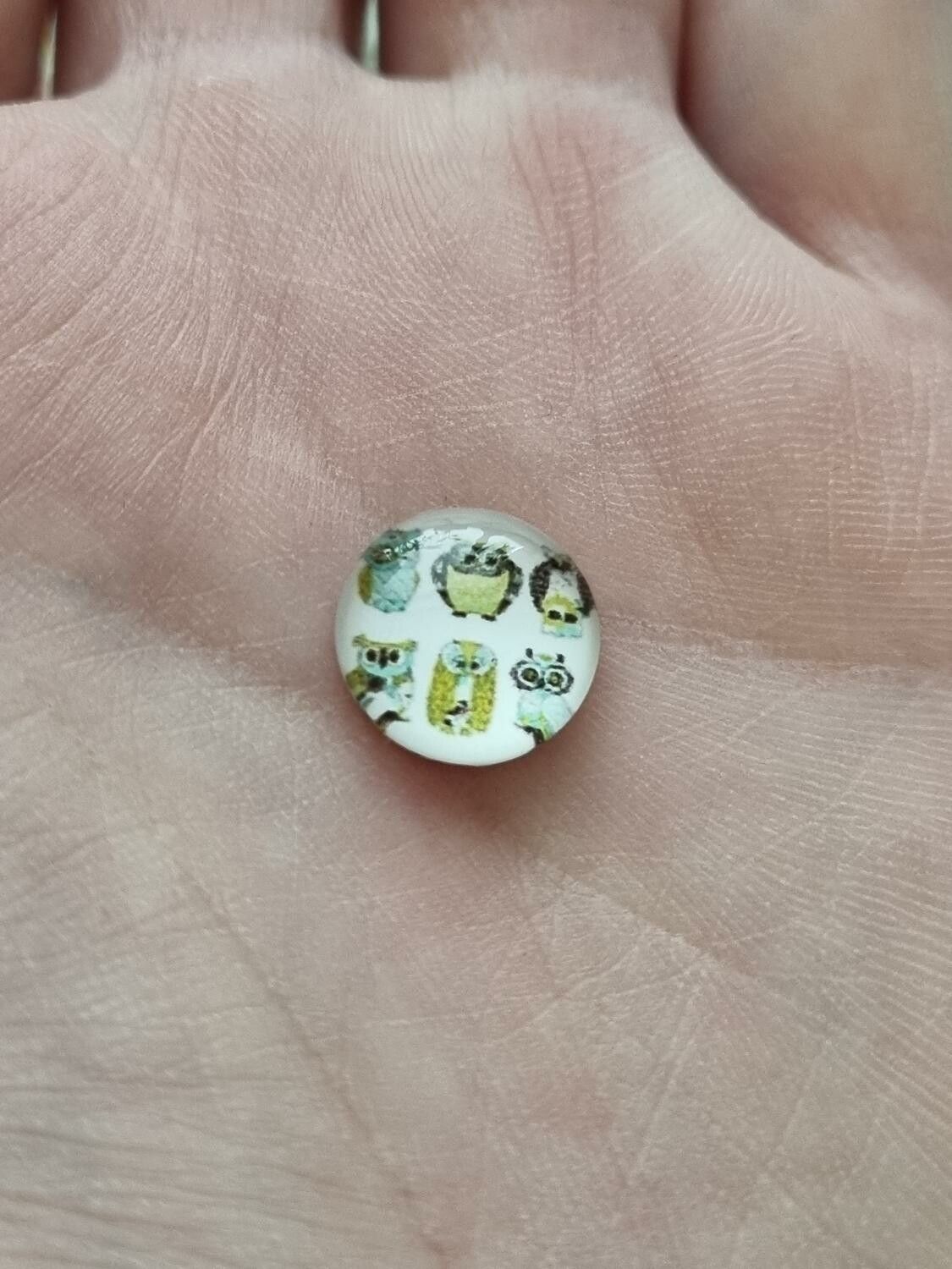 Flatbacks / cabochoner i glas Ugglor. Flatbacks uggla (10 st)