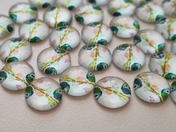 Flatbacks / cabochon i glas Ugglor. Flatbacks uggla (10 st)