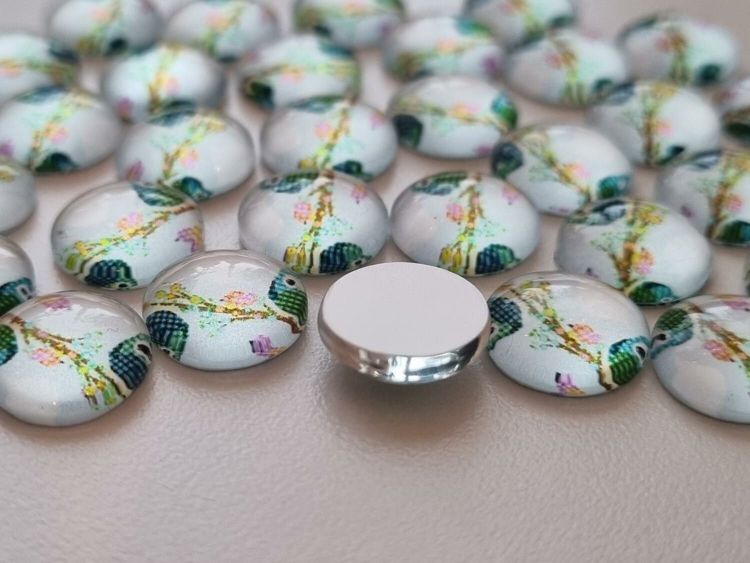 Flatbacks / cabochon i glas Ugglor. Flatbacks uggla (10 st)