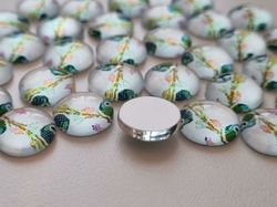 Flatbacks / cabochon i glas Ugglor. Flatbacks uggla (10 st)