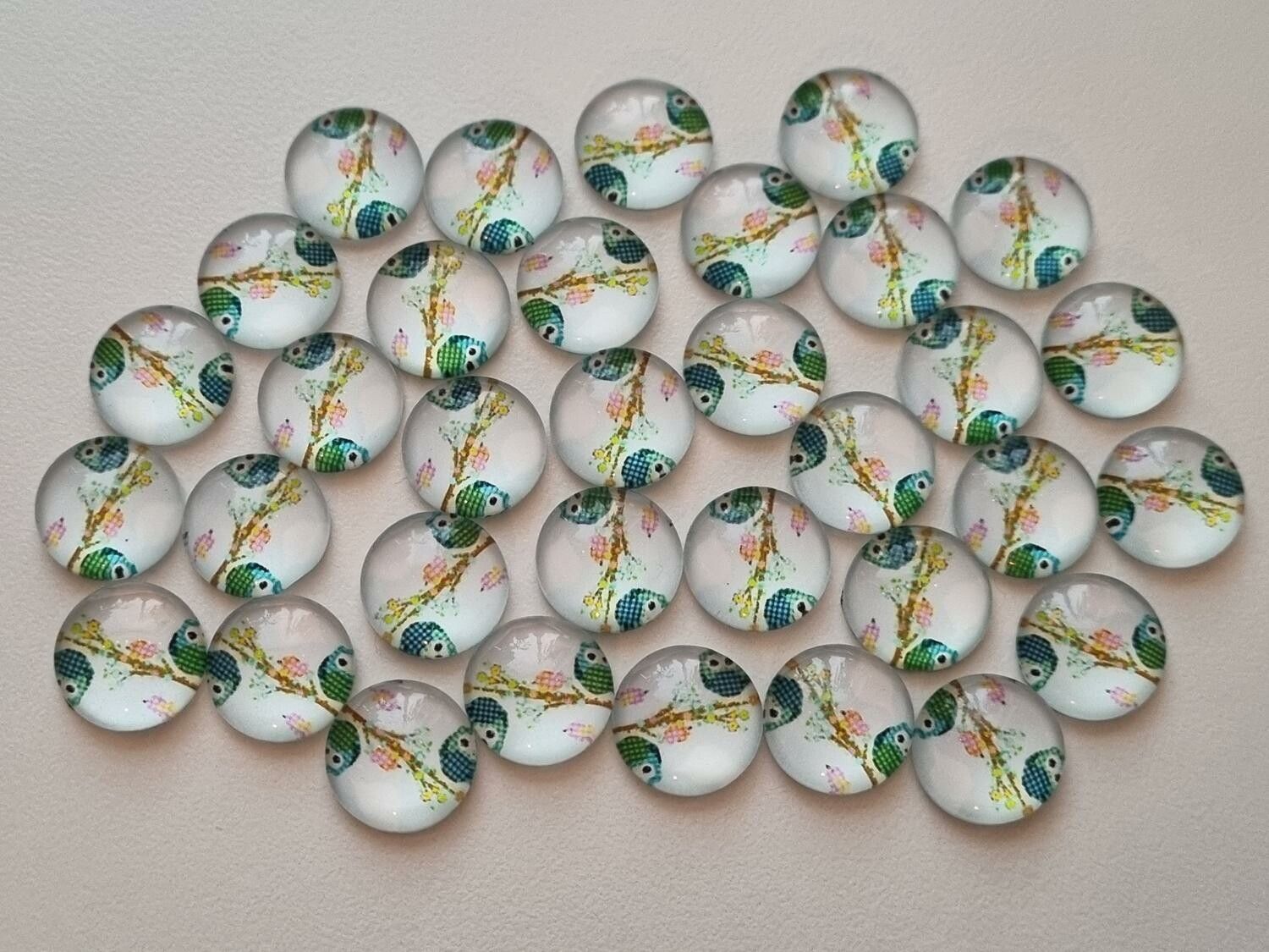 Flatbacks / cabochon i glas Ugglor. Flatbacks uggla (10 st)