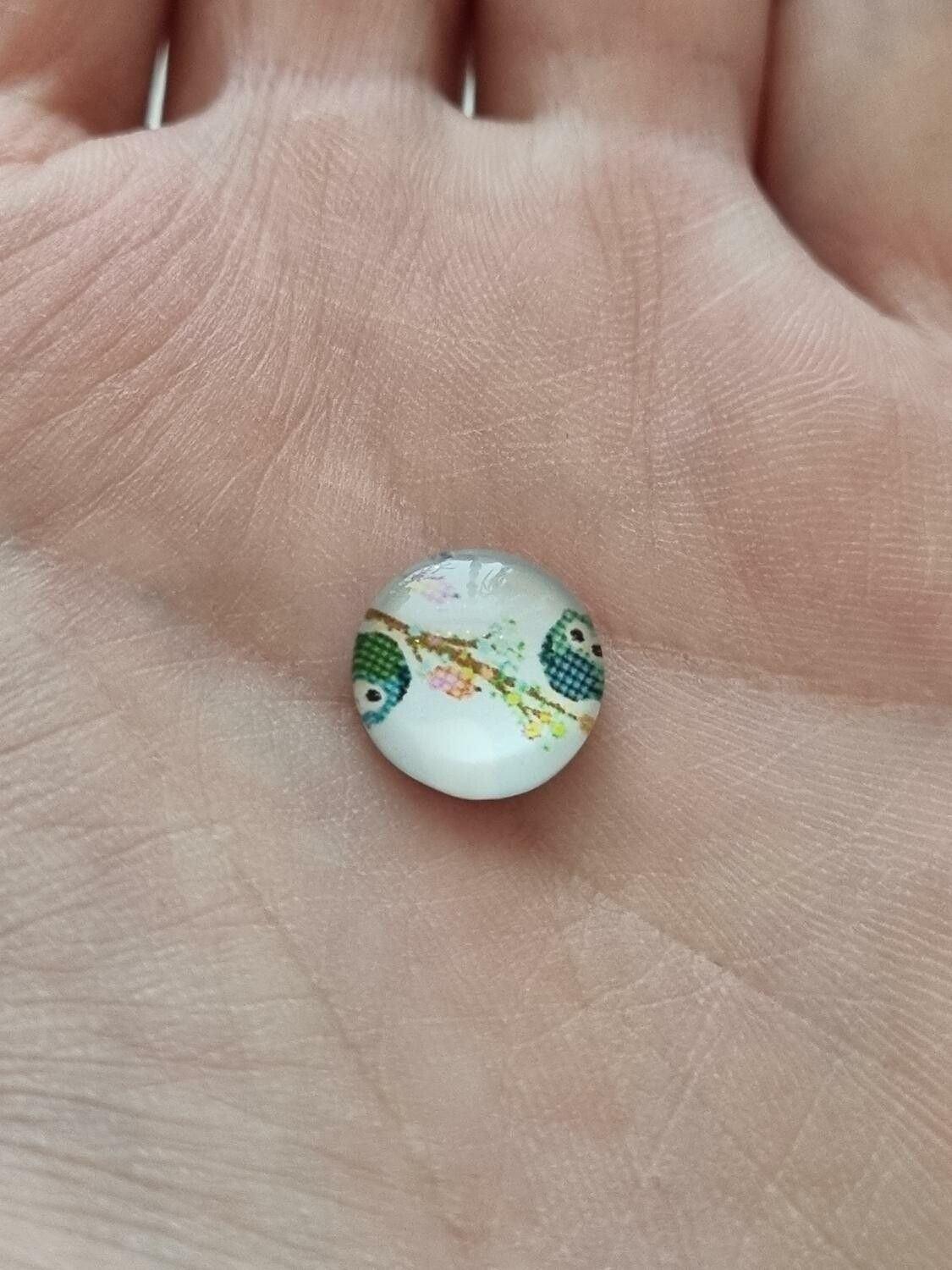 Flatbacks / cabochon i glas Ugglor. Flatbacks uggla (10 st)