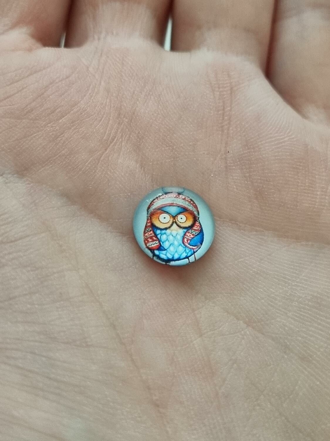 Flatbacks / cabochoner i glas Ugglor. Flatbacks uggla (10 st)