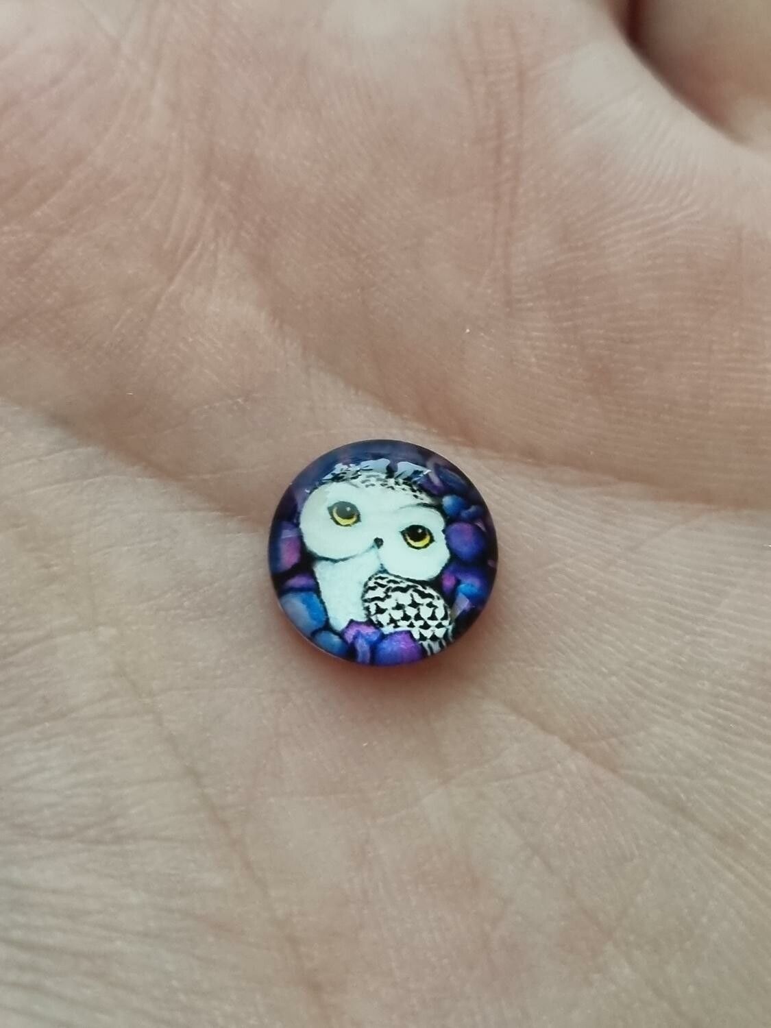 Flatbacks / cabochoner i glas Ugglor. Flatbacks uggla (10 st)