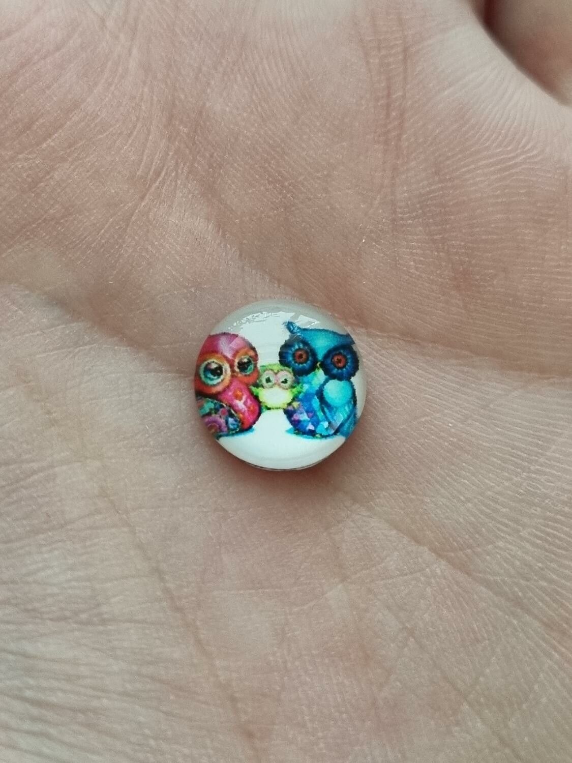 Flatbacks / cabochoner i glas Ugglor. Flatbacks uggla (10 st)