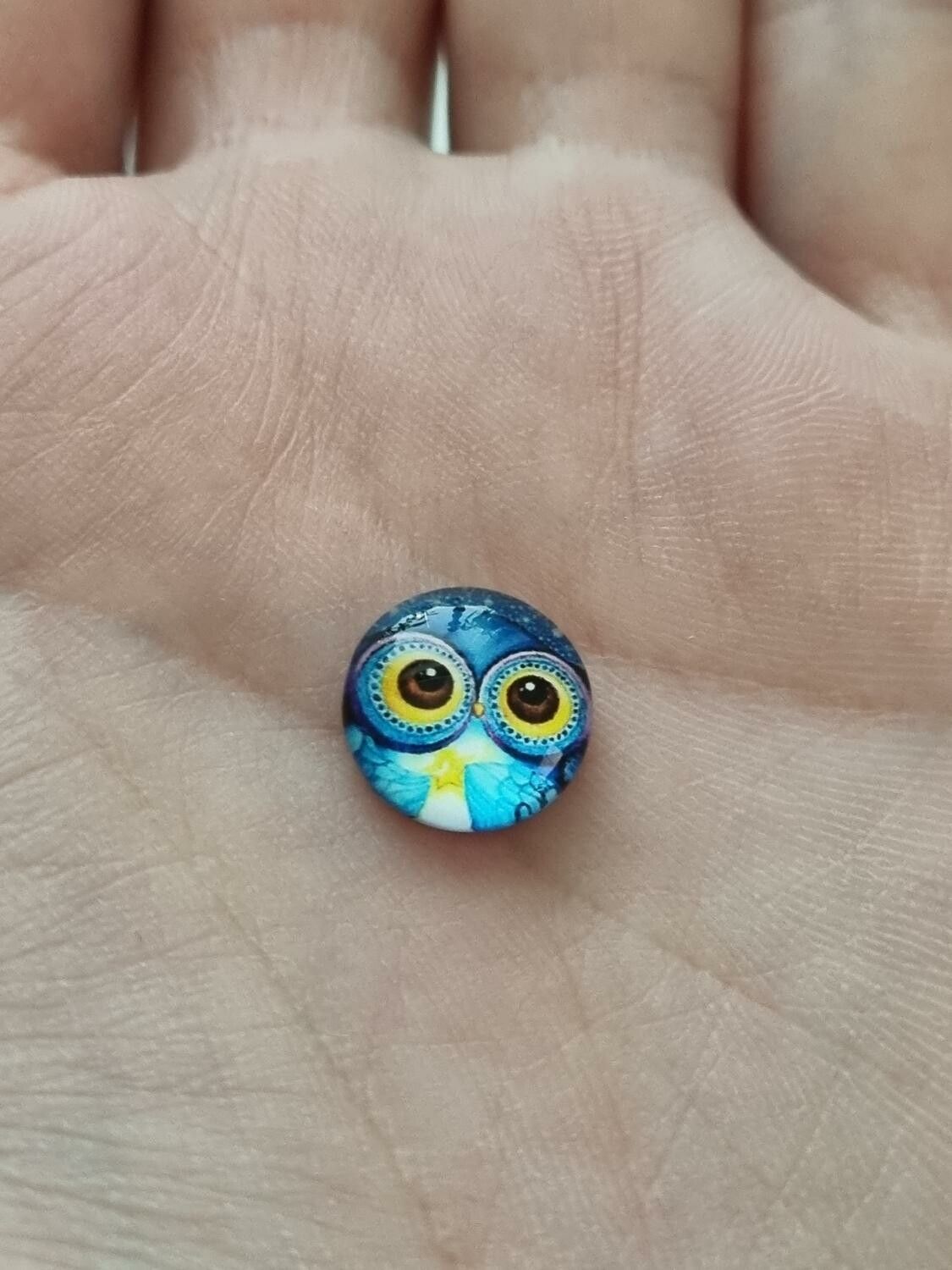 Flatbacks / cabochoner i glas Ugglor. Flatbacks uggla (10 st)