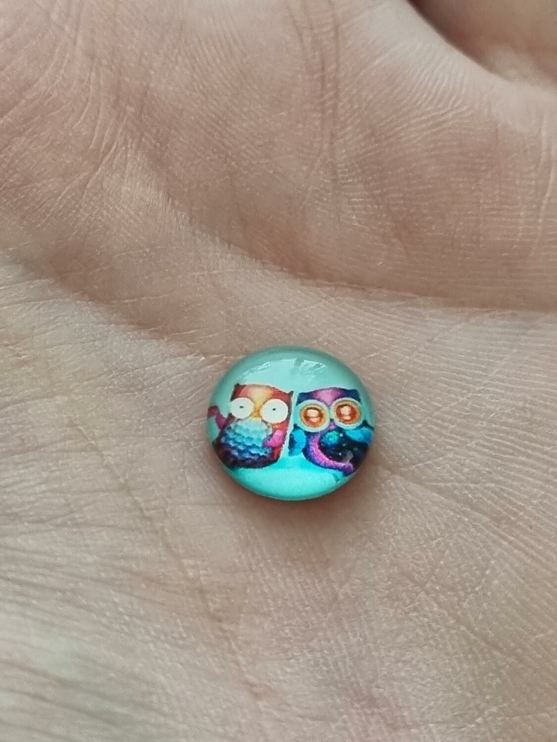 Flatbacks / cabochoner i glas Ugglor. Flatbacks uggla (10 st)
