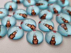 Flatbacks / cabochoner i glas Ugglor. Flatbacks uggla (10 st)