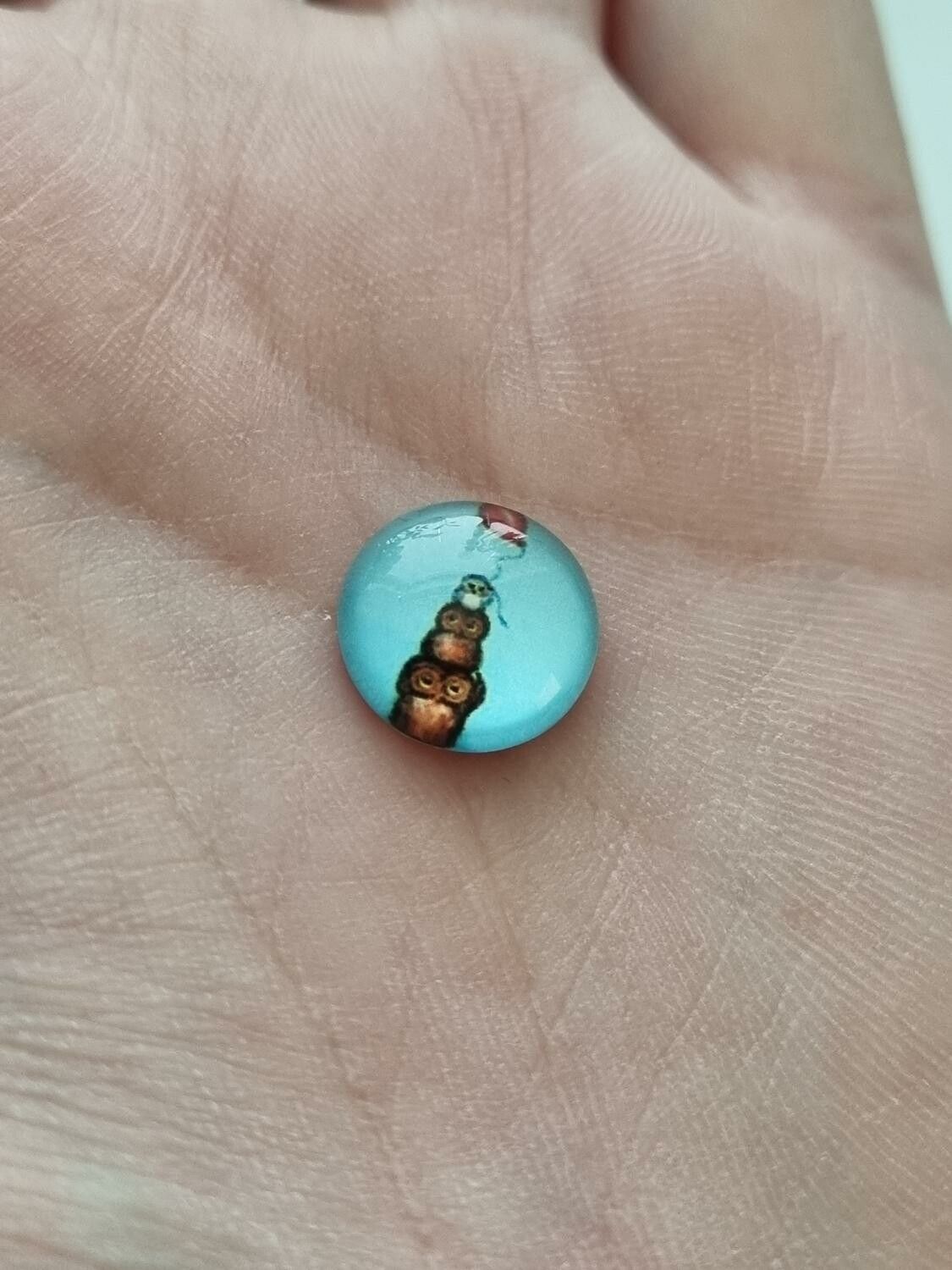 Flatbacks / cabochoner i glas Ugglor. Flatbacks uggla (10 st)