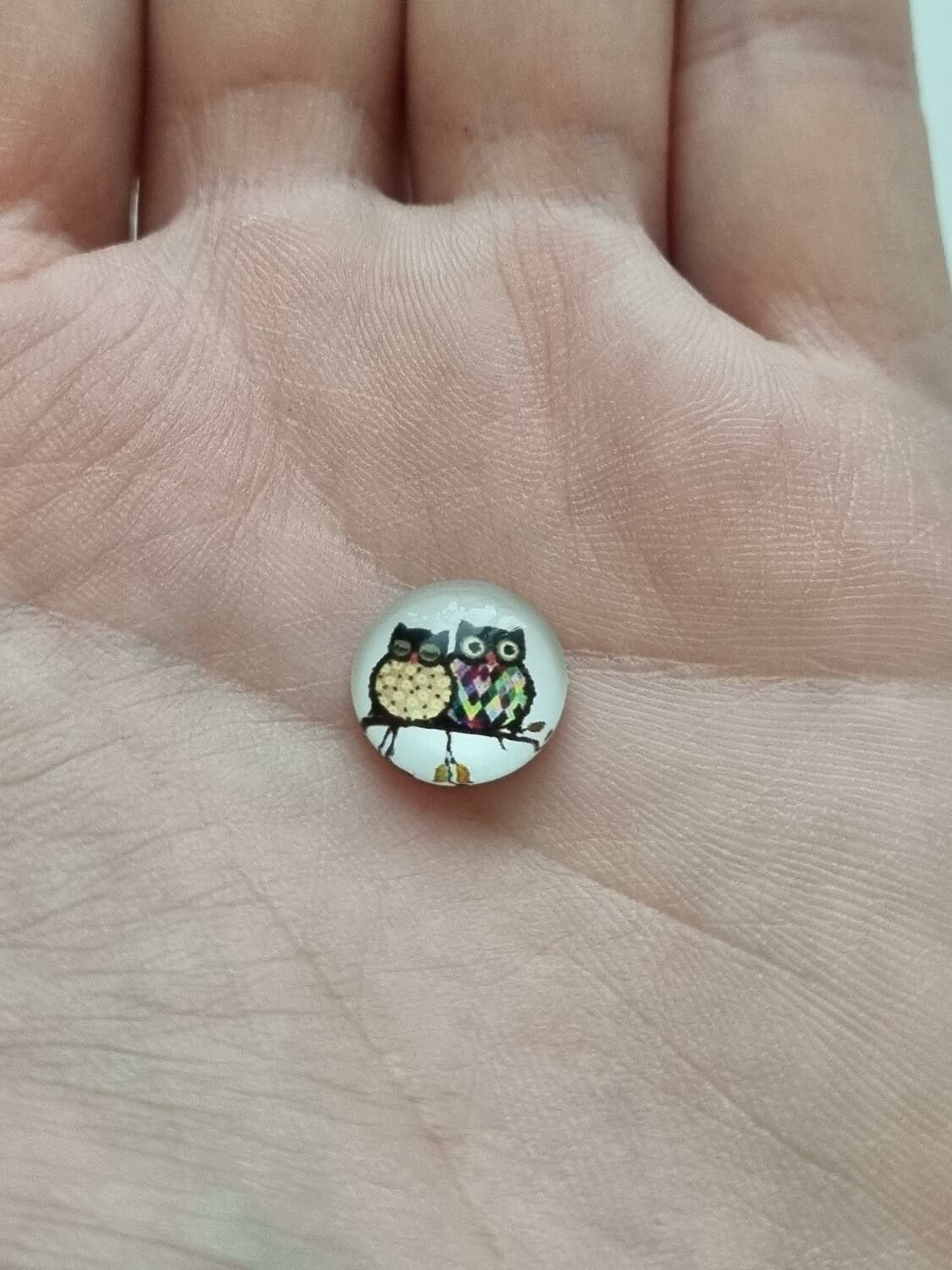 Flatbacks / cabochoner i glas Ugglor. Flatbacks uggla (10 st)