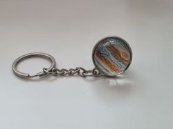Nyckelring galax planet i rostfritt stål - Jupiter