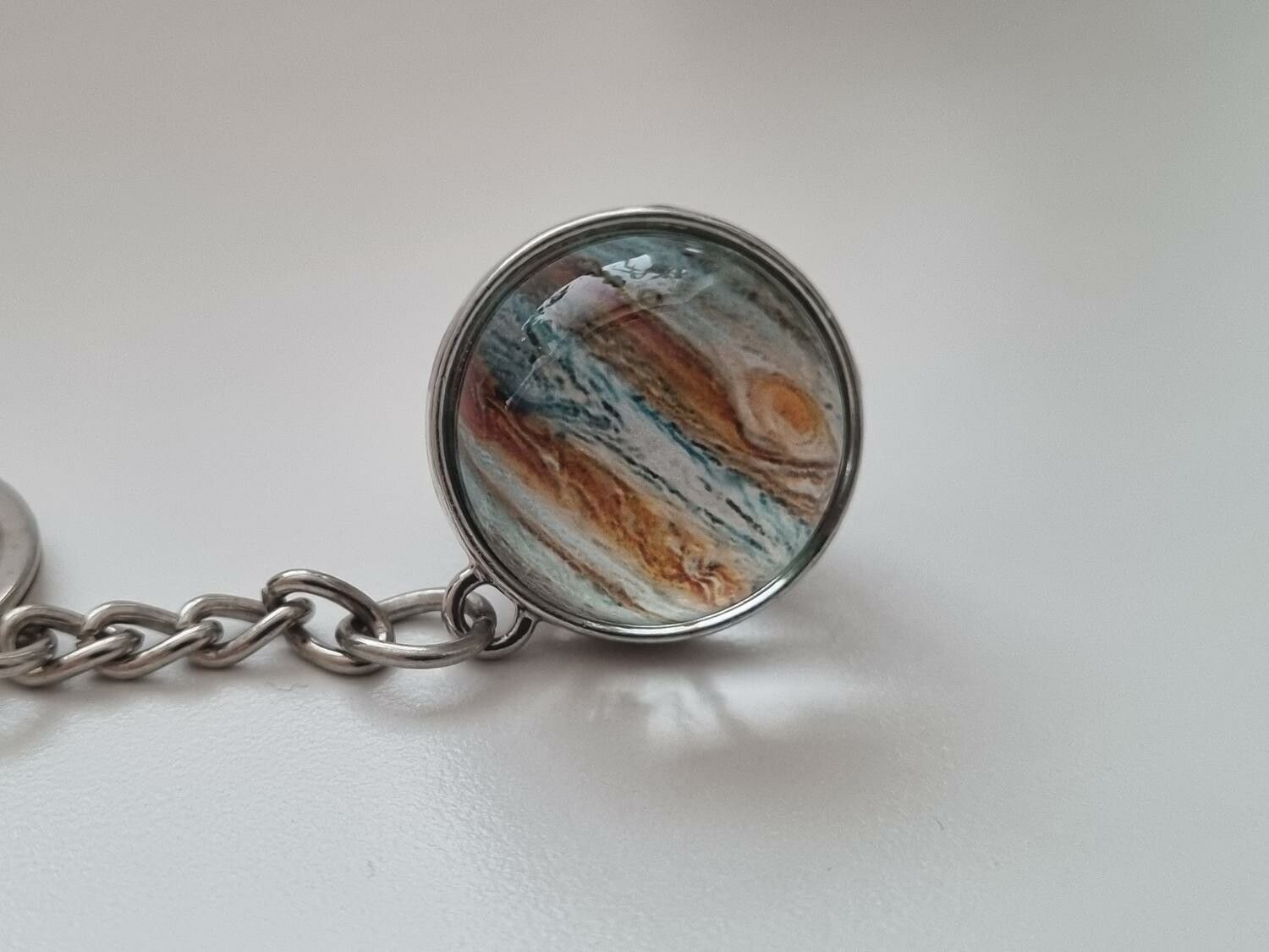 Nyckelring galax planet i rostfritt stål - Jupiter