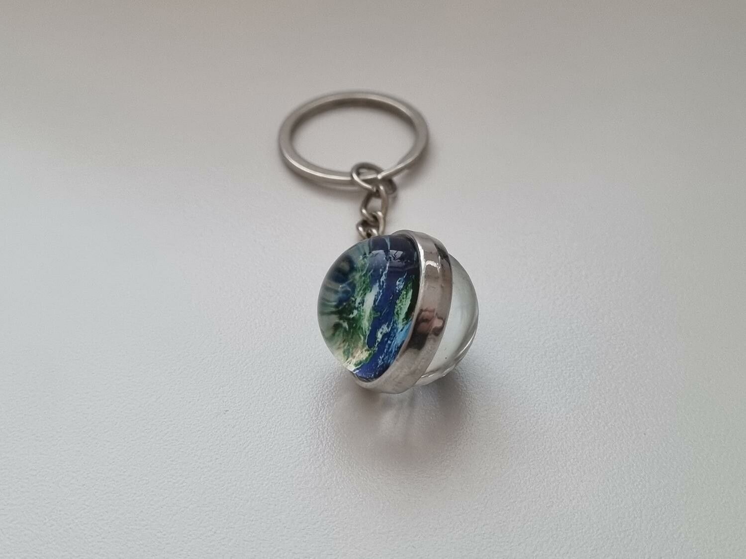 Nyckelring galax planet i rostfritt stål - Jorden