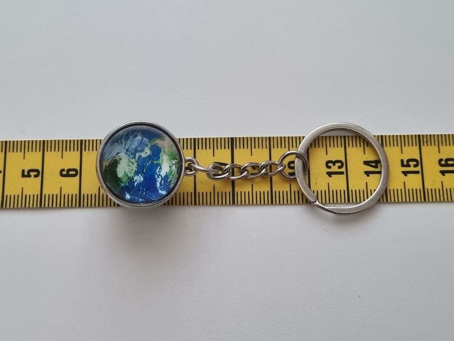 Nyckelring galax planet i rostfritt stål - Jorden