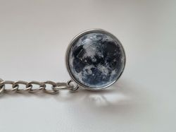 Nyckelring galax planet i rostfritt stål - Månen