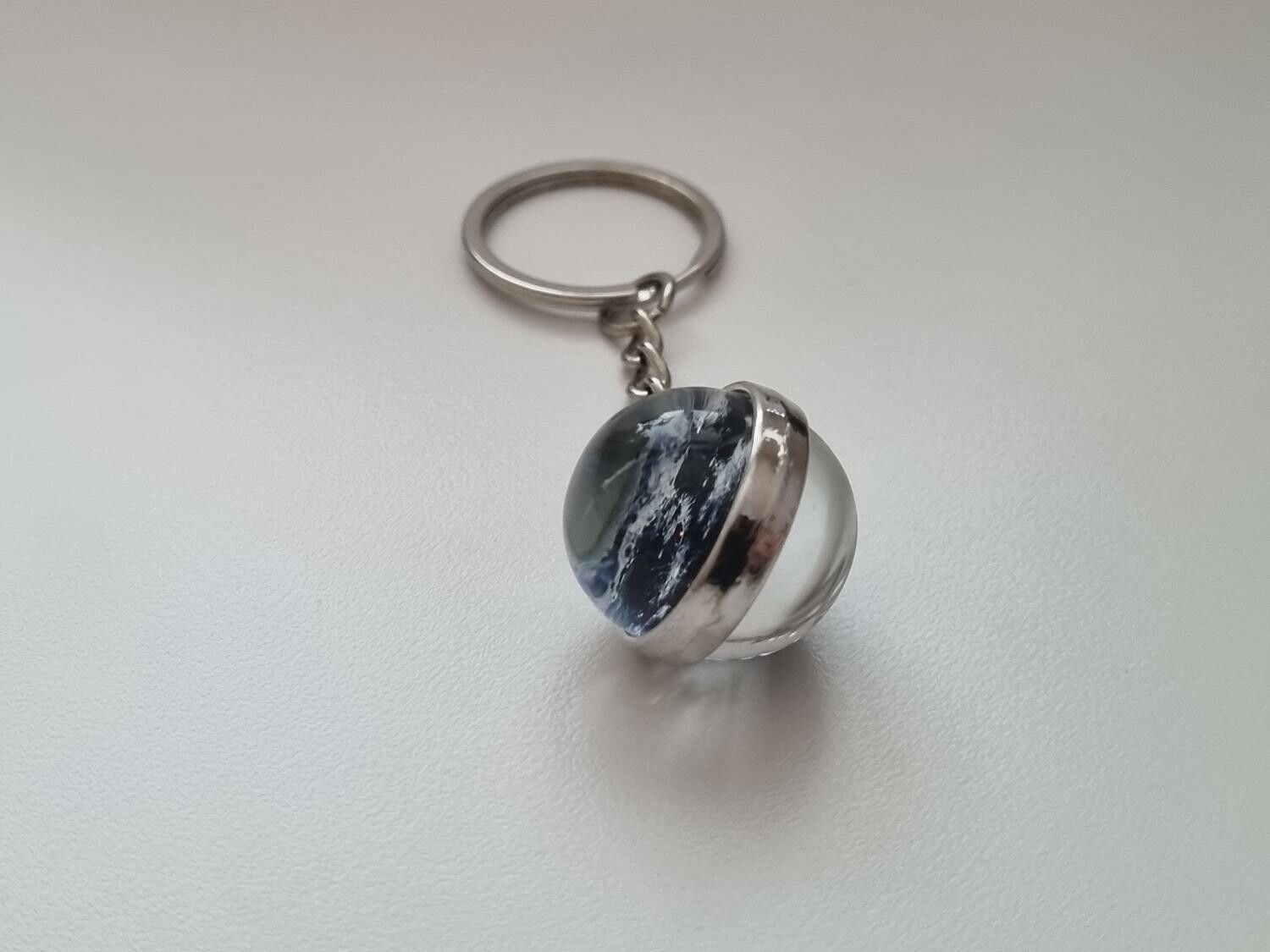 Nyckelring galax planet i rostfritt stål - Månen