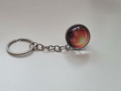 Nyckelring galax planet i rostfritt stål - Mix 5