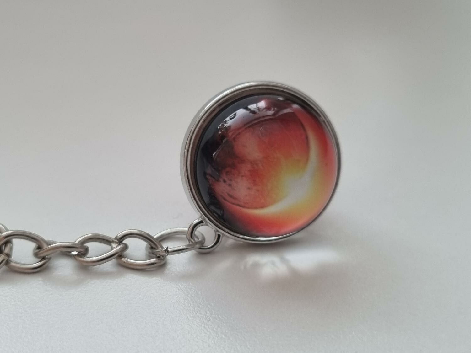 Nyckelring galax planet i rostfritt stål - Mix 5