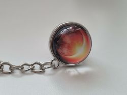 Nyckelring galax planet i rostfritt stål - Mix 5
