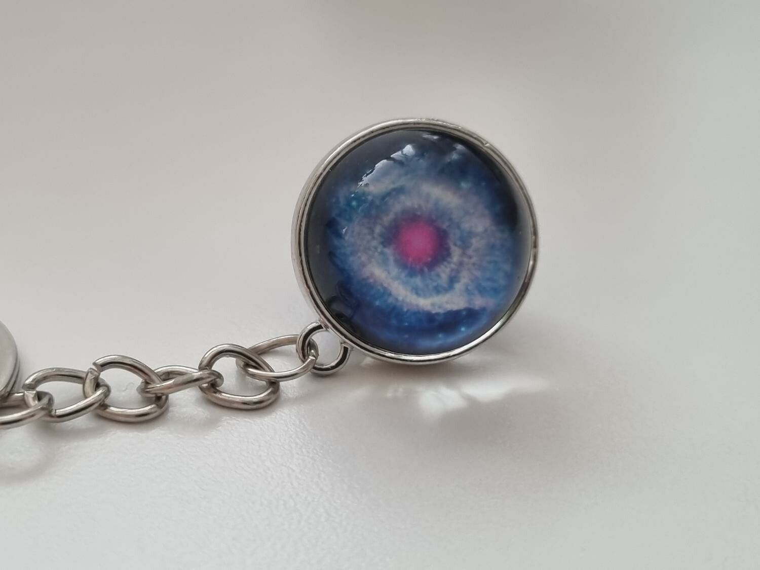 Nyckelring galax planet i rostfritt stål - Mix 4