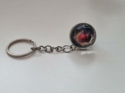 Nyckelring galax planet i rostfritt stål - Mix 2