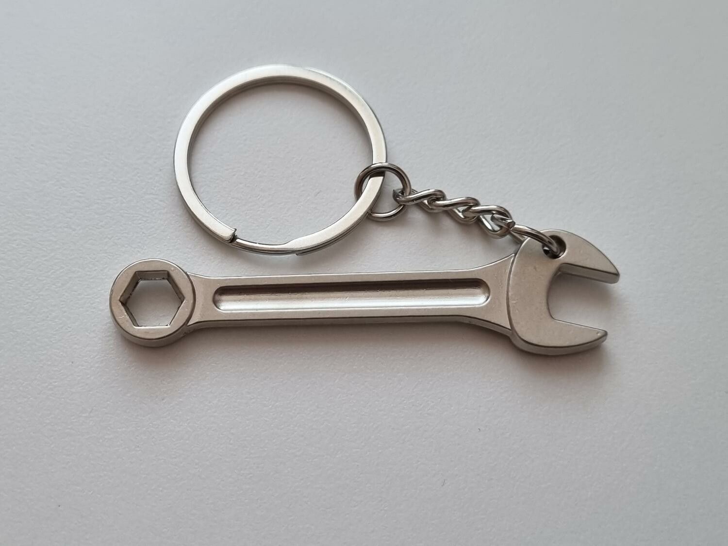 Nyckelring Skiftnyckel miniatyr i rostfritt stål (14 gram)