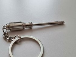 Nyckelring Skruvmejsel miniatyr i rostfritt stål (14 gram)