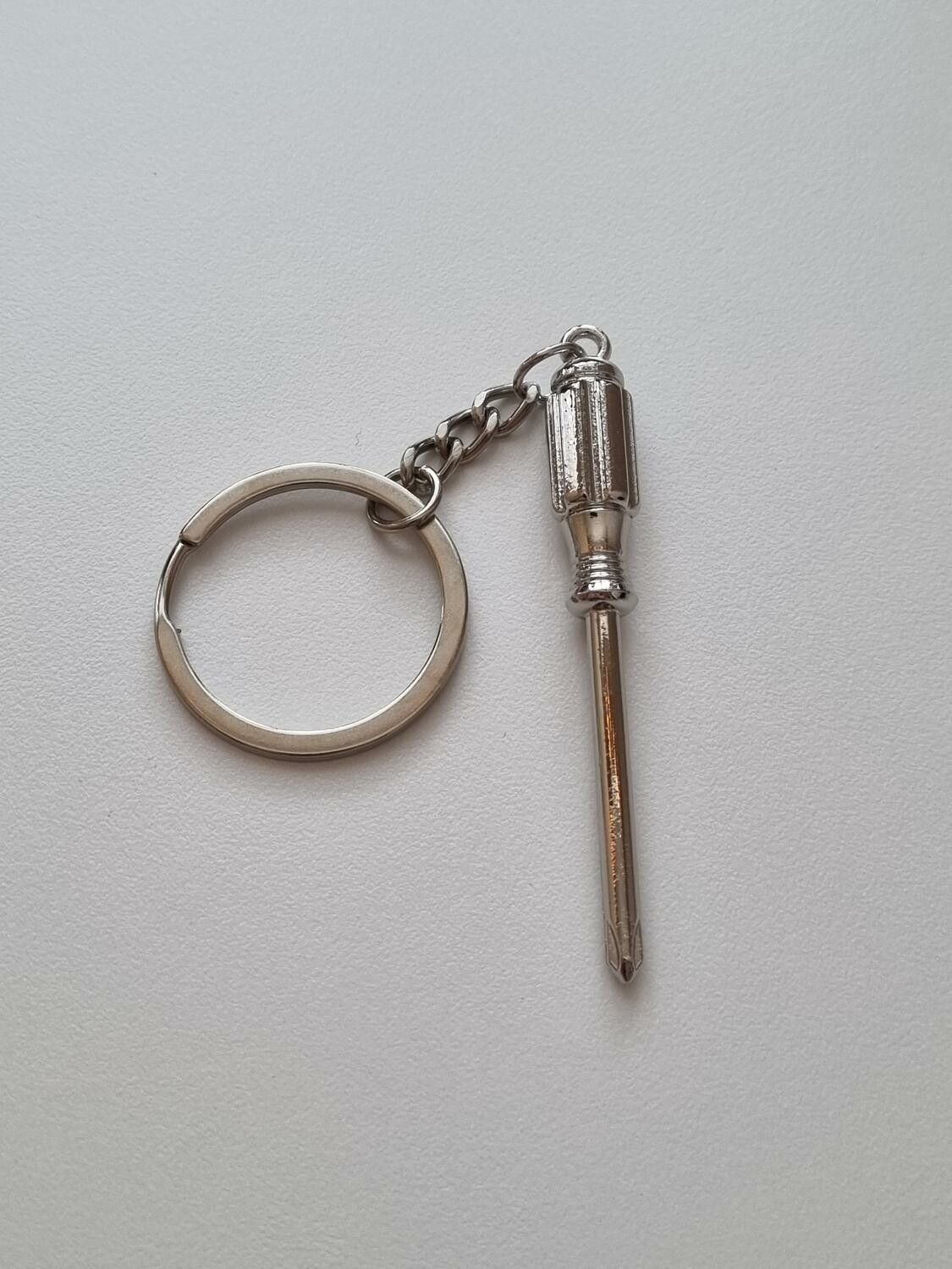 Nyckelring Skruvmejsel miniatyr i rostfritt stål (14 gram)