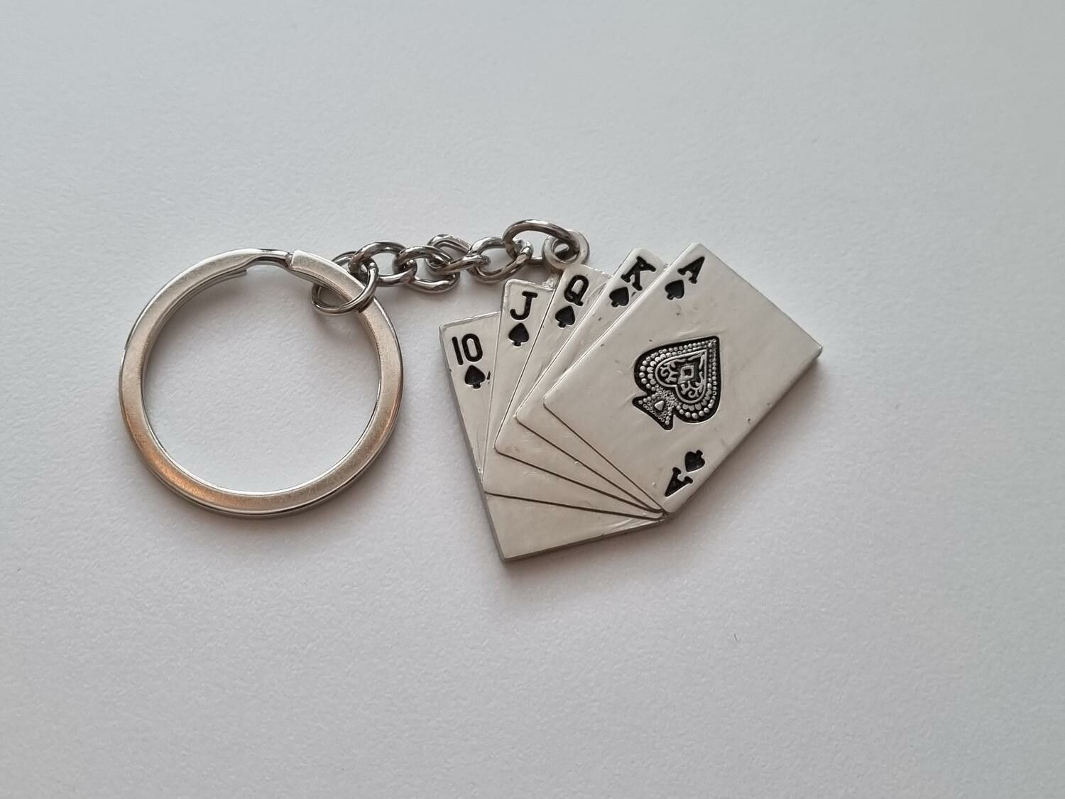 Nyckelring Kortlek hänge miniatyr i rostfritt stål (21 gram)