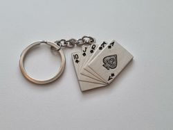 Nyckelring Kortlek hänge miniatyr i rostfritt stål (21 gram)