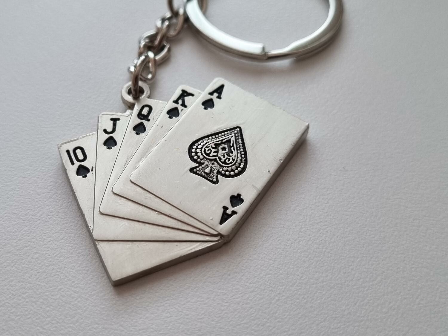 Nyckelring Kortlek hänge miniatyr i rostfritt stål (21 gram)
