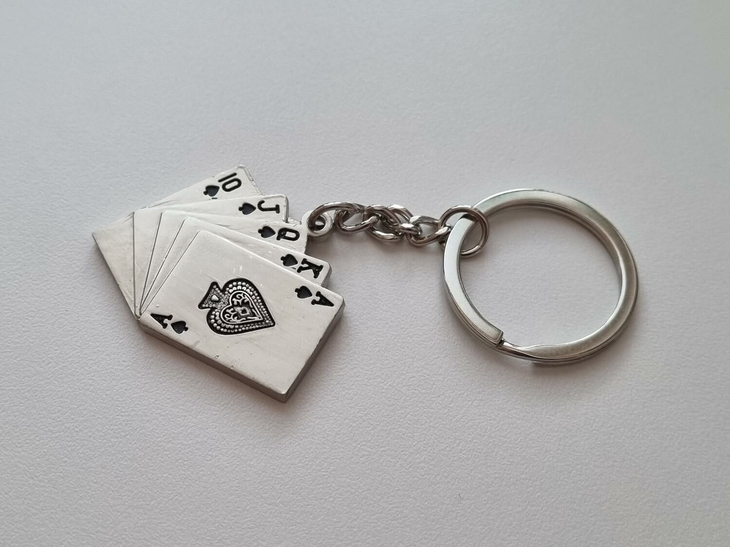 Nyckelring Kortlek hänge miniatyr i rostfritt stål (21 gram)
