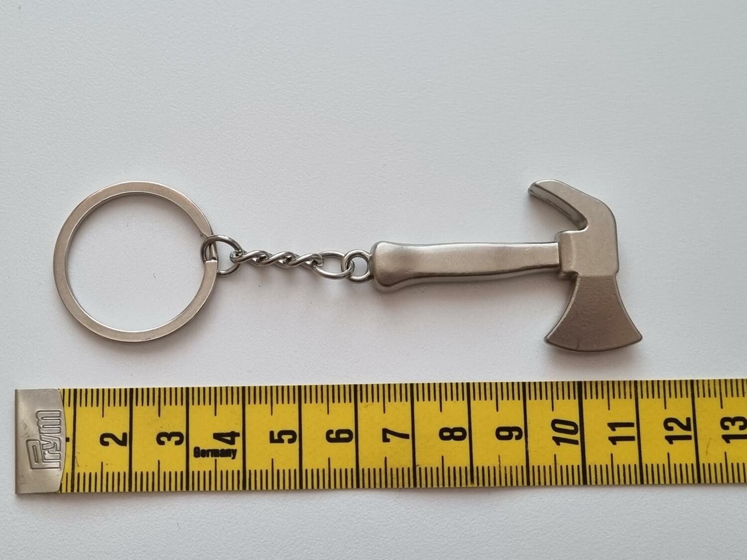 Nyckelring yxa hänge miniatyr i rostfritt stål (20 gram)