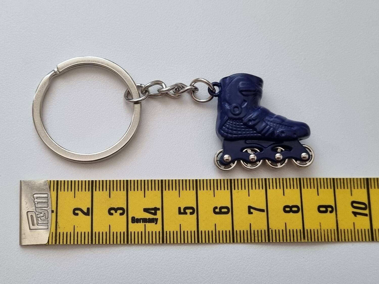 Nyckelring Inlines rullskridskor hänge miniatyr i rostfritt stål