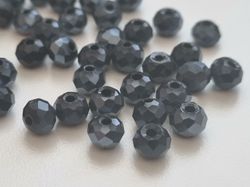50 st pärlor vackra färger och lyser (4x6 mm) - Svarta