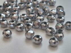 50 st pärlor vackra färger och lyser (4x6 mm) - Silver