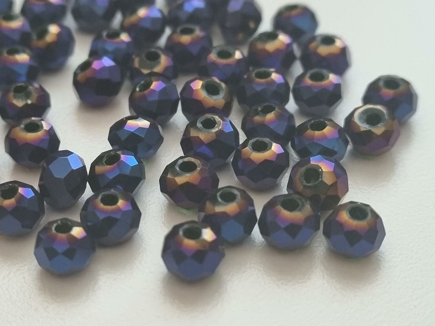 50 st pärlor vackra färger och lyser (4x6 mm) - Lilablå