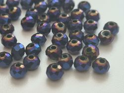 50 st pärlor vackra färger och lyser (4x6 mm) - Lilablå