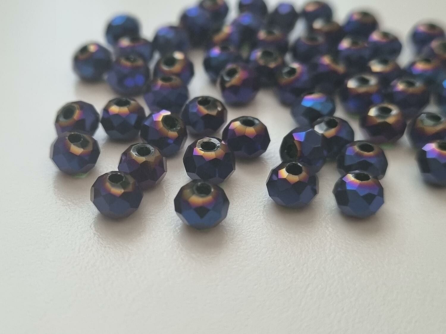 50 st pärlor vackra färger och lyser (4x6 mm) - Lilablå