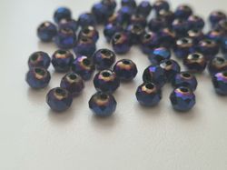 50 st pärlor vackra färger och lyser (4x6 mm) - Lilablå