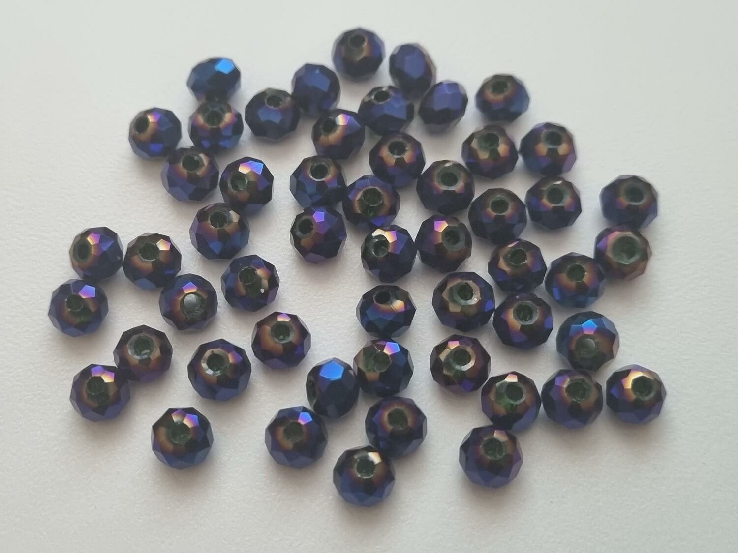 50 st pärlor vackra färger och lyser (4x6 mm) - Lilablå