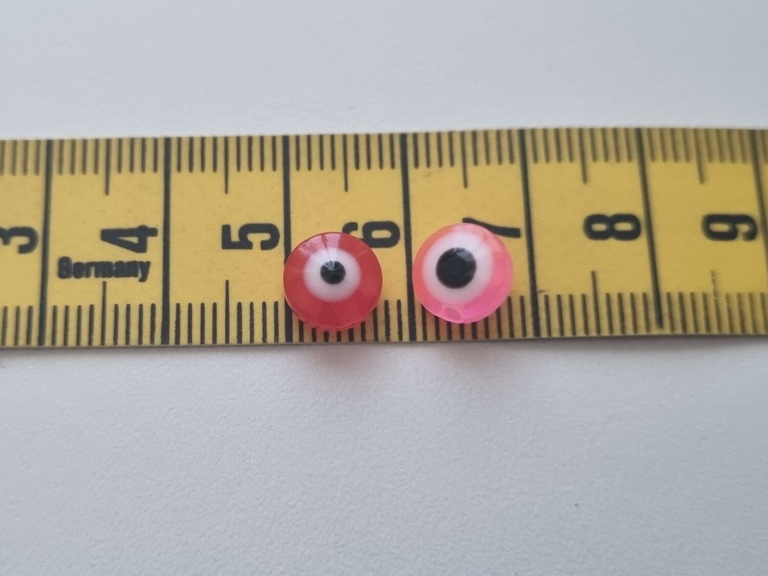 50 st pärlor, spacer beads, ögon i varierande vackra färger (8 mm)
