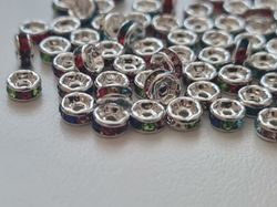 25 st strassrondeller, pärlor med strass (4 mm)