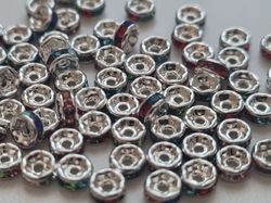25 st strassrondeller, pärlor med strass (4 mm)
