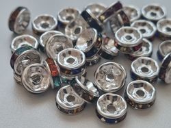 25 st strassrondeller, pärlor med strass (8 mm)