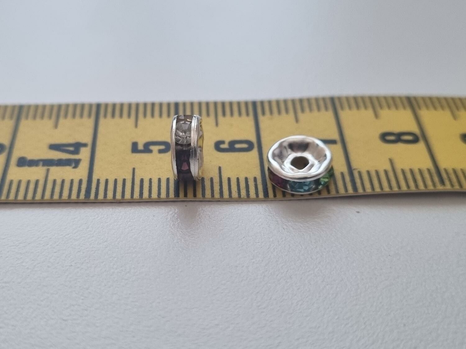 25 st strassrondeller, pärlor med strass (8 mm)