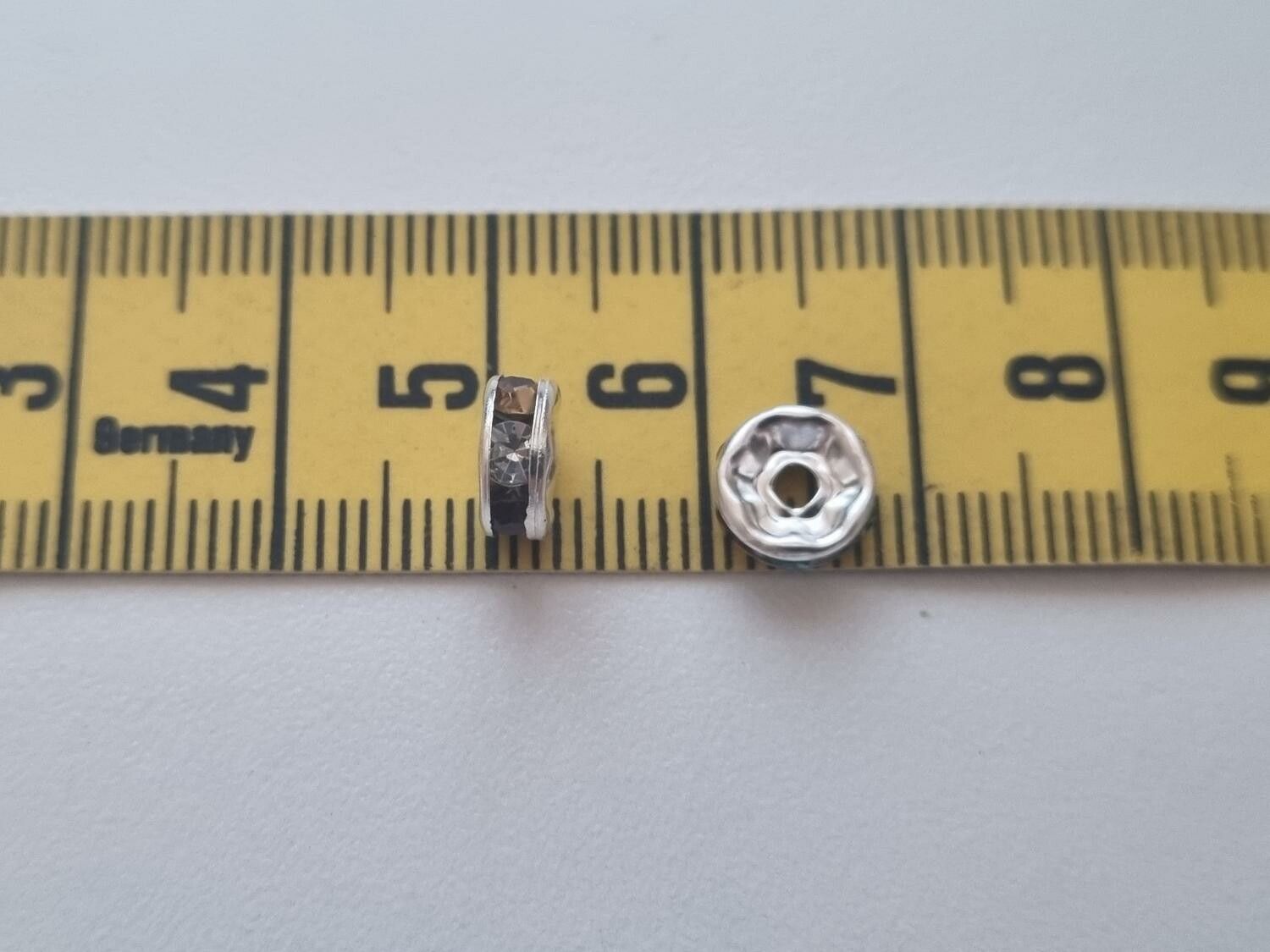 25 st strassrondeller, pärlor med strass (8 mm)