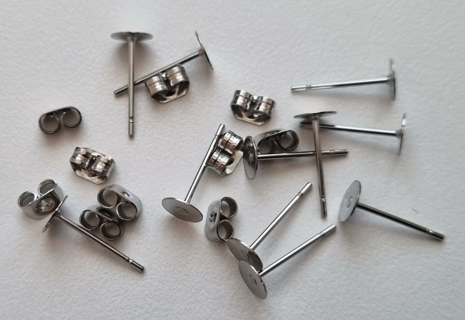 10 st örhängen i rostfritt stål (12 x 5 mm)